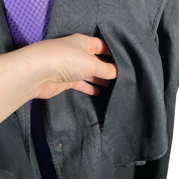 MUJI 100% Linen Blazer XL Surgeon Cuffs Unstructured Patch Pockets Lightweight - Picture 9 of 16